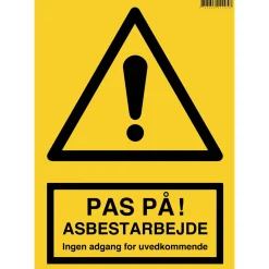 Sydvesta ASBEST ADVARSELSSKILT^ Sikkerhed