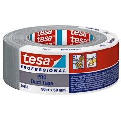 Tesa PROFESSIONAL PRO LÆRREDSTAPE 50M X 50MM SØLV^ Tape