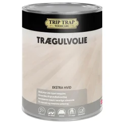 Trip Trap INDENDØRS OLIE TRÆGULVOLIE 1 L EKSTRA HVID^ Træpleje & Lak