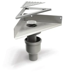 Unidrain 4012.0200 HJØRNEAFLØB^ Gulvafløb