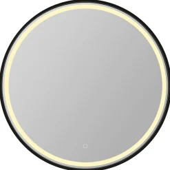 VASSO CAVO RUNDT SPEJL MED LED-LYS Ø80 CM MAT SORT^ Badeværelsesmøbler
