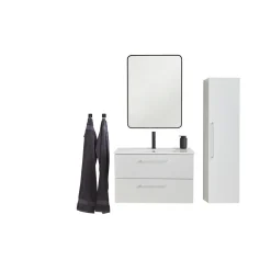 VASSO MILANO SOFTCLOSE BADMØBEL HVID 2 SKUFFER 80 CM^ Badeværelsesmøbler
