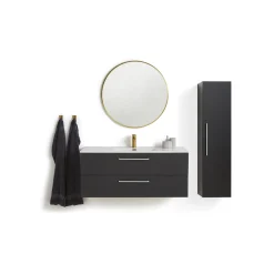 VASSO MILANO SOFTCLOSE BADMØBEL SORT 2 SKUFFER 120 CM Outlet
