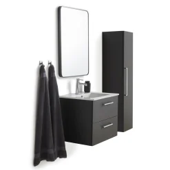 VASSO MILANO SOFTCLOSE BADMØBEL SORT 2 SKUFFER 60 CM^ Badeværelsesmøbler