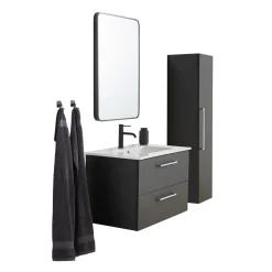 VASSO MILANO SOFTCLOSE BADMØBEL SORT 2 SKUFFER 80 CM^ Badeværelsesmøbler