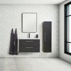 VASSO MILANO SOFTCLOSE BADMØBEL SORT 2 SKUFFER 80 CM^ Badeværelsesmøbler