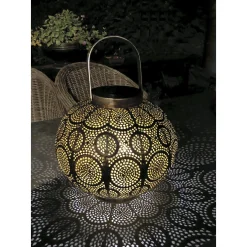 Veli Line MARRAKECH SOLCELLE LANTERNE KOBBERFARVET 23 CM^ Solcellelamper