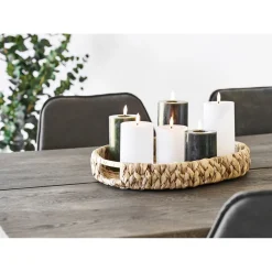 Veli Line 3-PAK HVIDE RIFLEDE Ø 7,5X10+12,5+15 CM LED BLOKLYS^ Boligindretning