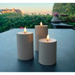 Veli Line 3-PAK TAUPEGRÅ Ø7X10+12,5+15 CM LED BLOKLYS^ Boligindretning