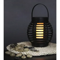 Veli Line RATTAN FLAME SOLCELLE LANTERNE BRUN 16 CM^ Solcellelamper
