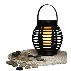 Veli Line RATTAN FLAME SOLCELLE LANTERNE BRUN 16 CM^ Solcellelamper