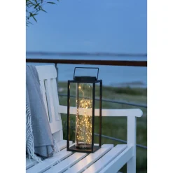 Veli Line TORINO SOLCELLE LANTERNE SORT/KLART GLAS 42 CM^ Solcellelamper