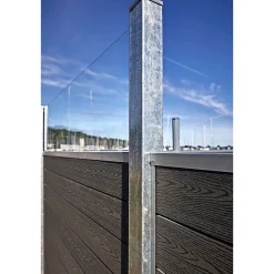 Wimex FUR CLASSIC V-PROFIL M/GLAS HEGNSFAG KOKSGRÅ 189.50 X 140 CM^ Komposithegn