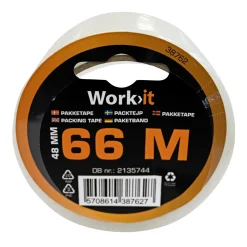 Work>it PAKKE TAPE 48 MM SØLV/SORT^ Tape