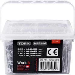 Work>it SKRUEBOKS TORX - MEDIUM SKRUE-/BITSSÆT 585 STK Outlet